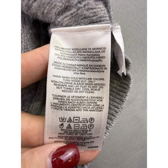 Brooks Brothers Sweater Womens M Wool Italian Yarn Cable Knit Crewneck Gray - Picture 9 of 11